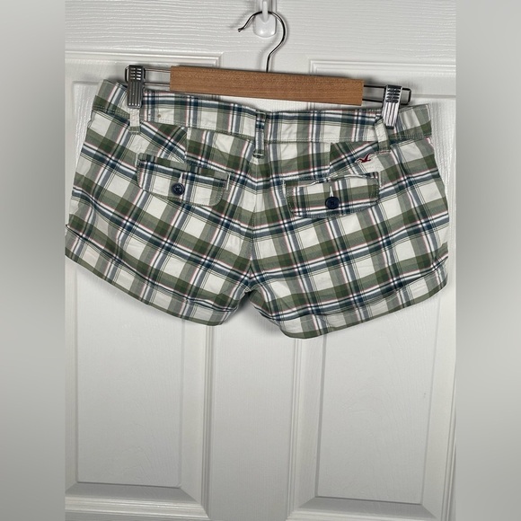 SOLD Hollister Y2K Preppy Bundle Of 2 Green Blue White Plaid Micro Mini...Shorts - Picture 15 of 16